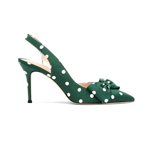 

Anmairon green wave point dress shoe pointed toe high heel ladies pumps