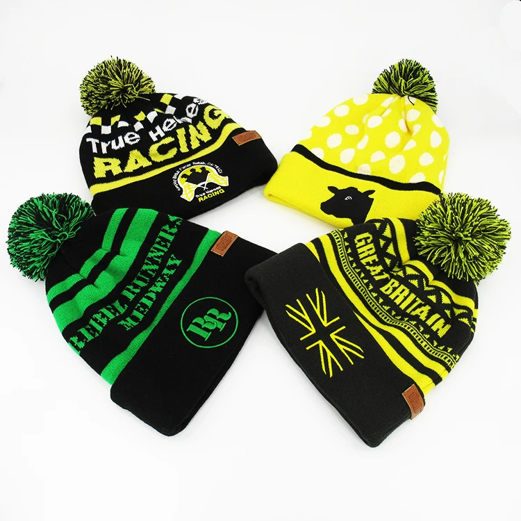 Custom Bobble Hats With Color Knitted Pom Poms For Winter Buy Winter