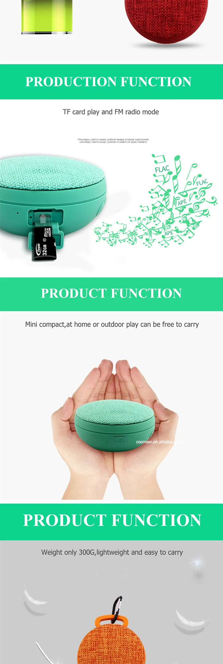 Low Price 3 Watt Round Portable Outdoor Bluetooth Mini Bluetooh Speaker with TF Card slot - ANKUX.COM