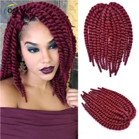 

Ombre color 10 inch - 24 inch 2x havana mambo twist crochet braid hair, burgundy crochet havana jumbo mambo twist weaving hair