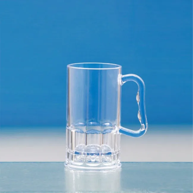 Clear Plastic Beer Cup Wholesale Drinking Glass Cup With Handle Beer