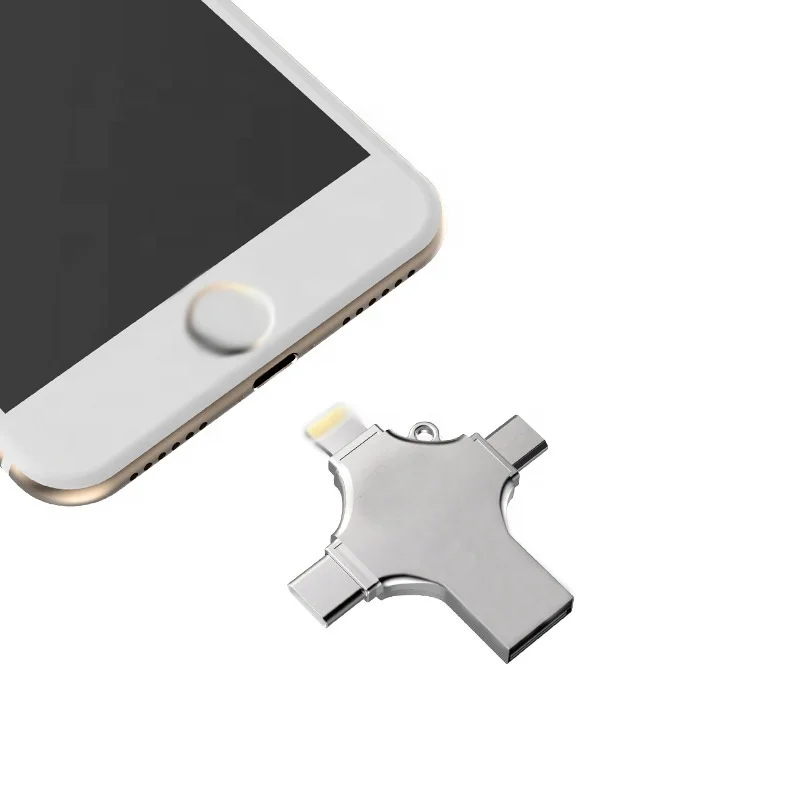 

Multi Micro OTG Universal 4 in 1 flash disk otg USB Type-C OTG USB Drive for mobile phone & PC Tablets, Black;blue;golden;red;silver