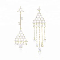 

Asymmetry Tassel Earrings Triangle Geometric Drop Earring for Women Bridal Wedding Party Jewelry