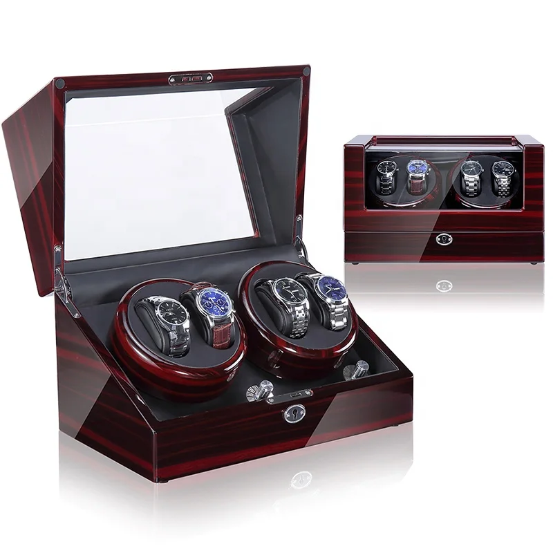 

Time partner 2021 high quality glossy exterior wholesale orbit wood luxury modern automatic 4+0 Watch Winder for Watchs, Customized