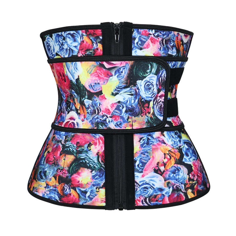 

Three Layers Latex Weight Loss Belt Slim Waist Trimmer Belt Adjustable, Rose print
