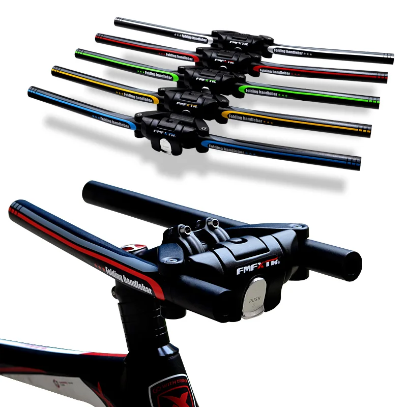 

Aluminum Alloy 6061 bicycle Folding handlebar Mountain Bike MTB Handlebars Bicycle Part, Black gold,black red,black blue,black green,black silver