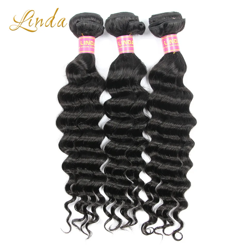 Linda hair products 6A Unprocessed Brazilian more wave curls 4 Pcs Brazilian More Wavy Deep Curl