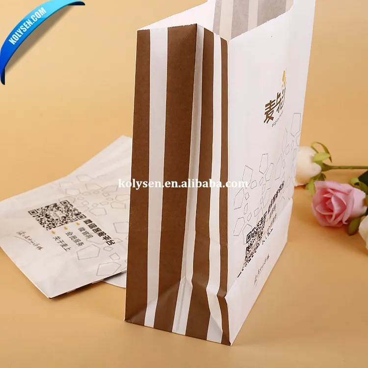 Custom printed greaseproof paper bag for popcorn