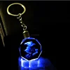 Beautiful engraved personalized name custom logo led crystal key chain