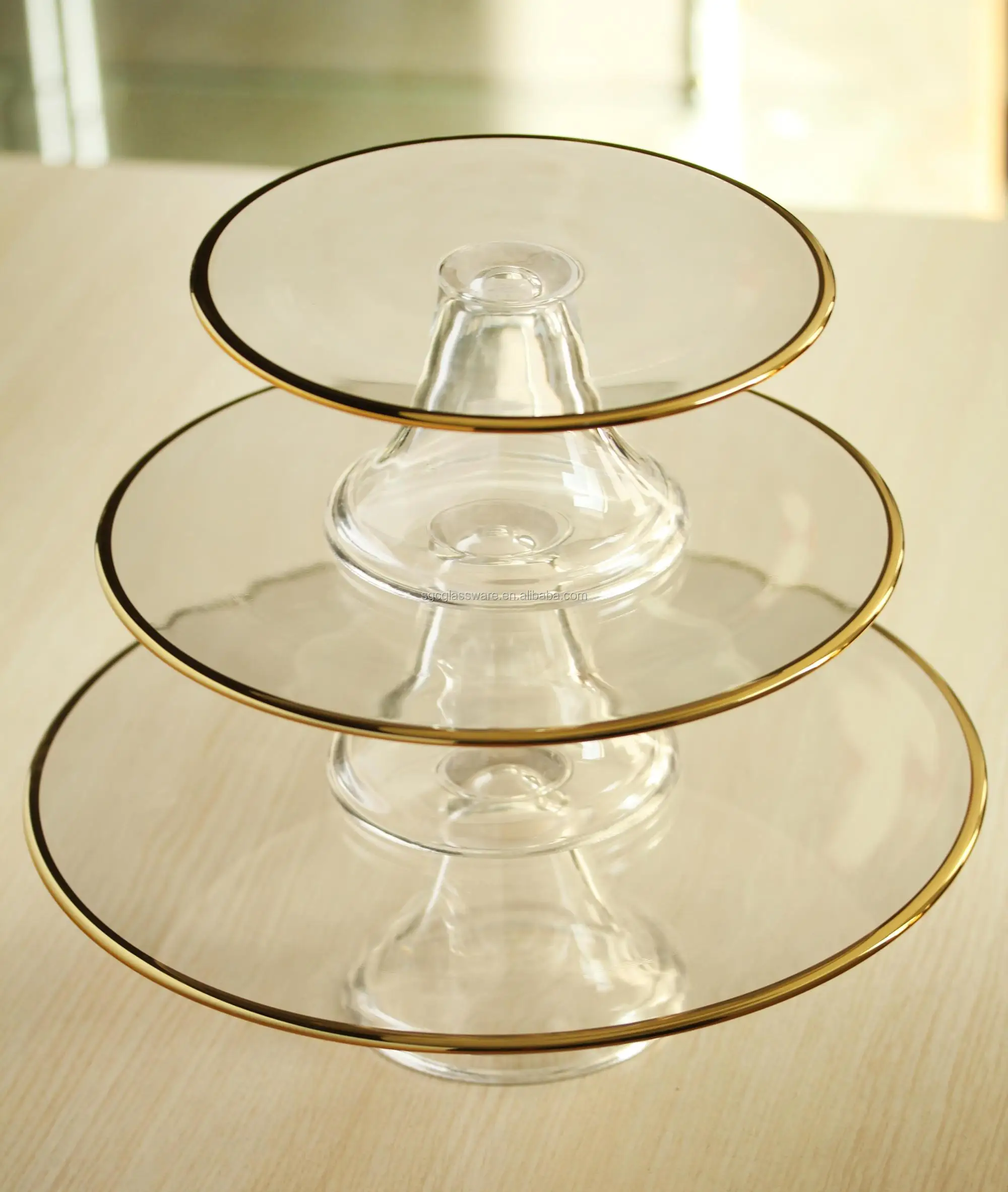 Sxgc Wholesale Gold Rim Cake Stand Glass Cake Stand Buy Glass Cake