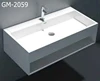 GM-2059 white rectangular solid surface artificial stone wall-hung basin/bathroom cabinet