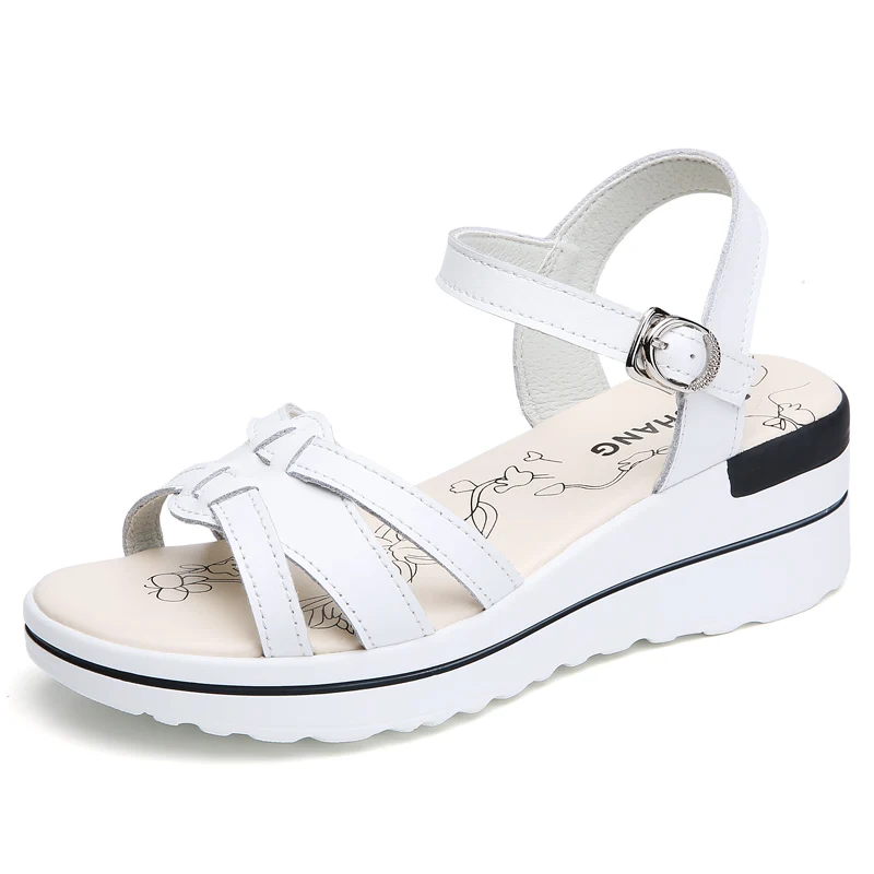 

Hot sale sandals for women and ladies women's sports sandals platform sandals women, White,black