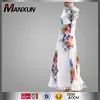 Islamic Dress Fashion Women Muslim Floral Printing Silk Floral Maxi Abaya Long Ladies Arabic Maxi Dress
