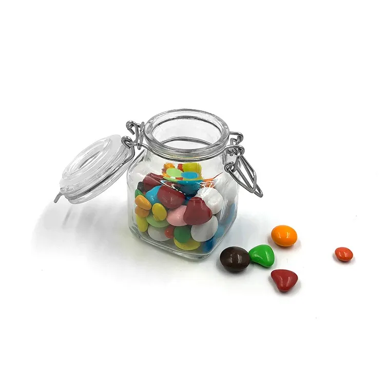 Christmas Gift 3 Oz Airtight Glass Candy Jar With Rubber Gasket And