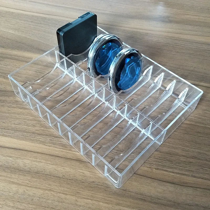 

Transparent Acrylic Powder Cake Display Stand Case Jewelry Box Makeup Organizer Cosmetic 20 Slots Storage Holder