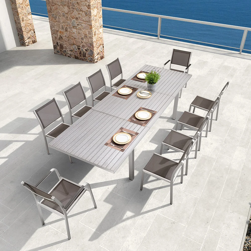 Hot Sale Modern Design Hideaway WPC Outdoor Furniture Dining Chairs And Table