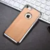 Metal Side Oak Cherry Wood Phone Case for iPhone 8 7 6