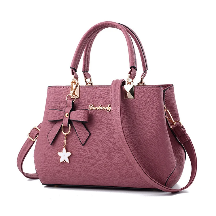 

Wholesale Luxury Women Shoulder Bags PU Leather Zipper Bow Fashion Handbags For Ladies, Customized color