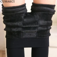 

CUHAKCI Hot Sale Women Leggings Thicken Fur Warm Leggings Wholesale Womens Winter Fleece Female Spandex Velvet Leggings