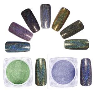 Queenfingers PGP-93 Hot Selling Wholesale Glitter Powder 12 Colors Nail Polish Powder Holographic Laser Nail Pigment
