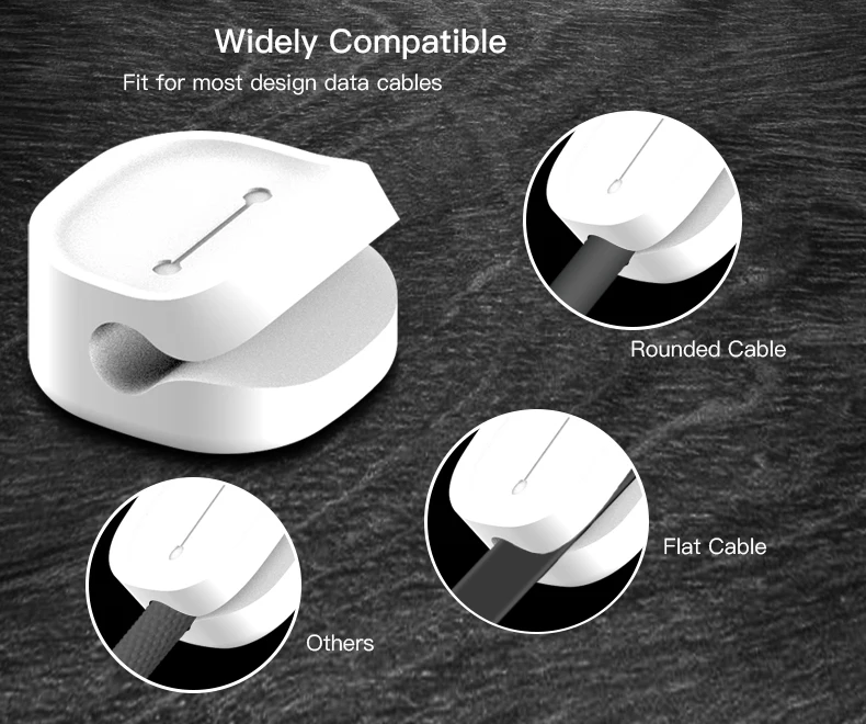 3 Holders Magnetic Cable Clip Holder china Manufacture Silicone Cable Tie For Car Use