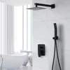 10 Inches High Quality Concealed Installation Matte Black Shower Mixer Head Shower Set