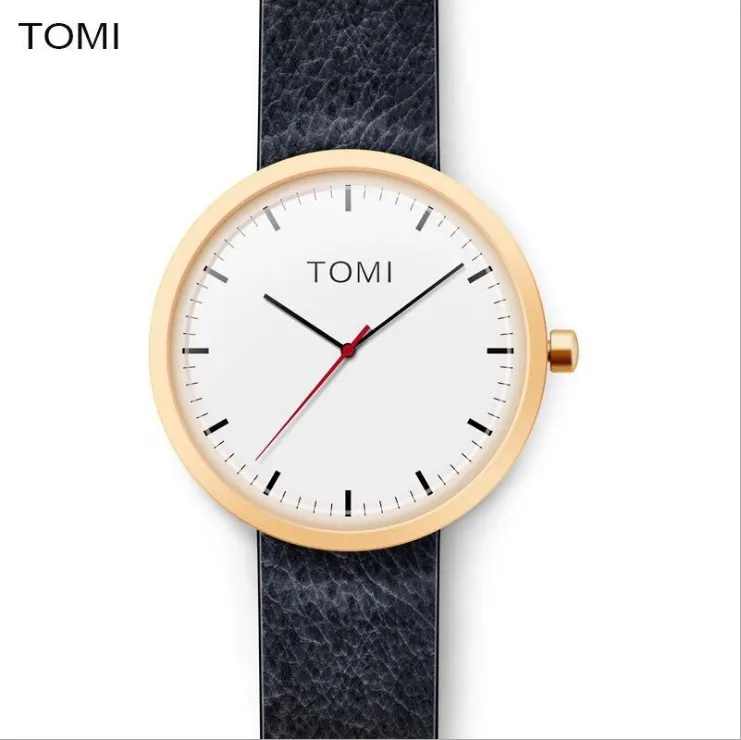 

TOMI Unisex Watch Casual Business Clocks Ladies Fashion Quartz Wristwatch Leather Watches For Men And Women pareja de relojes