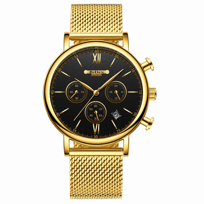 

WJ-7389 2018 New Popular Quartz Watches BIDEN Brand Ultrathin Wristwatch Auto Date Watch For Men, Mix