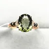 Italy technique gemstone jewelry 18k gold South Africa real diamond 2.25ct natural green tourmaline ring for women