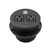 2 USA Power 2 USB Charger Table Top Grommets Round Desk Power Socket Data Hub
