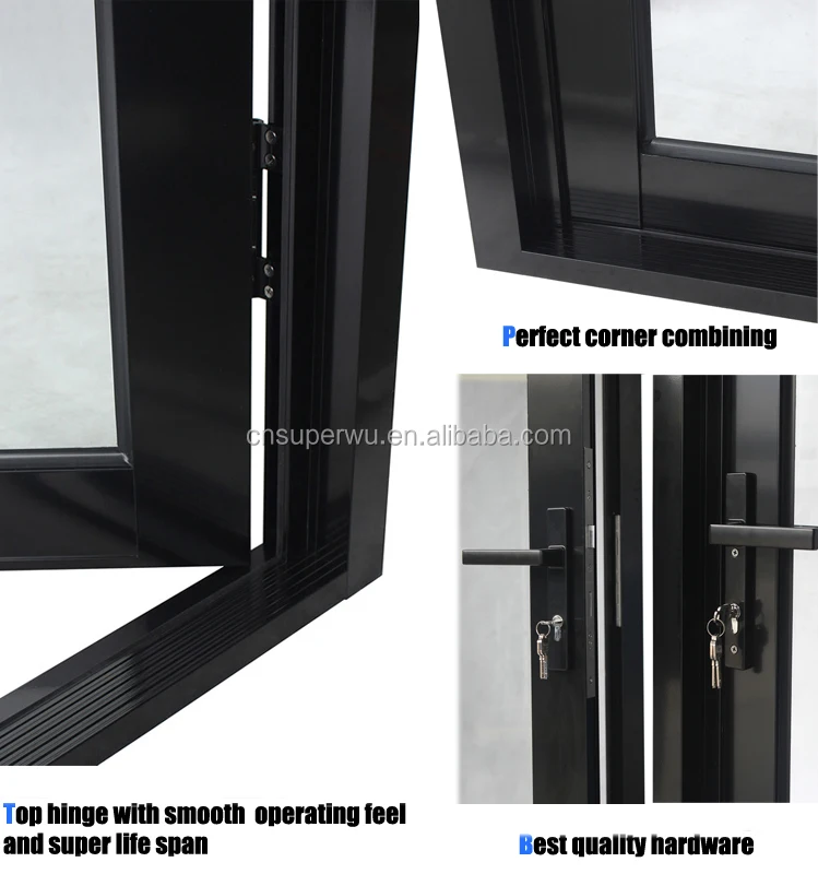 AU & NZ standard commercial aluminium swing windows fancy glass doors