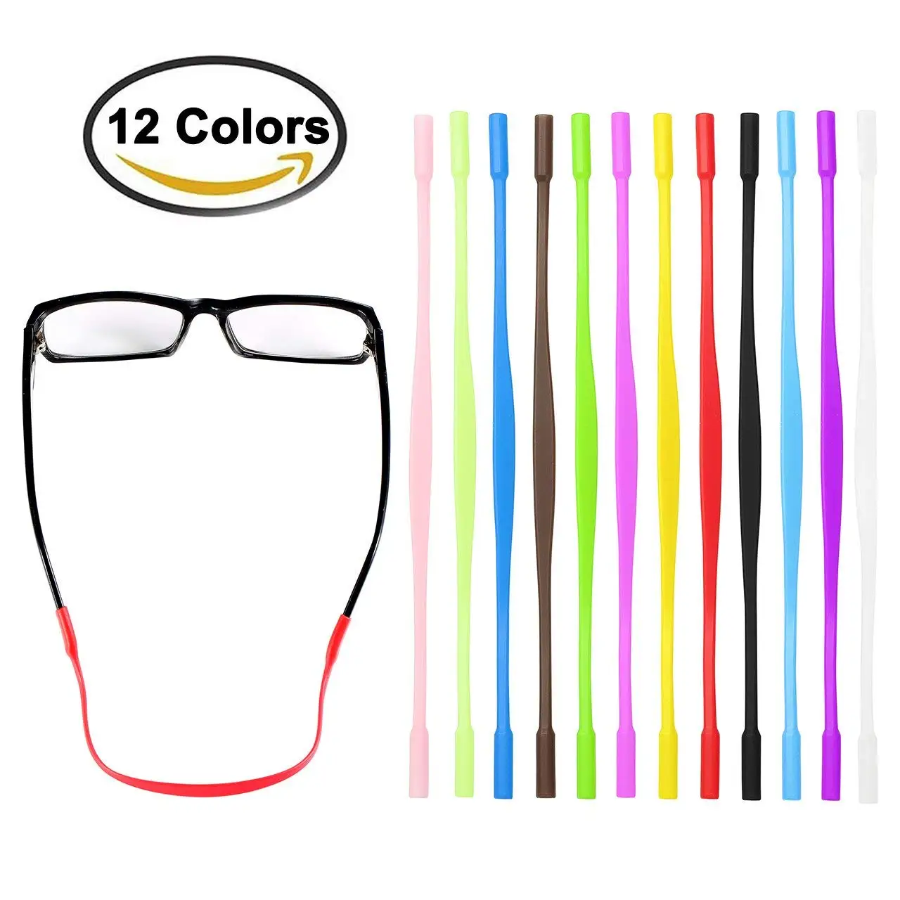 uxcell Silicone Elastic Eyeglasses Straps Sports Band Cord Holder