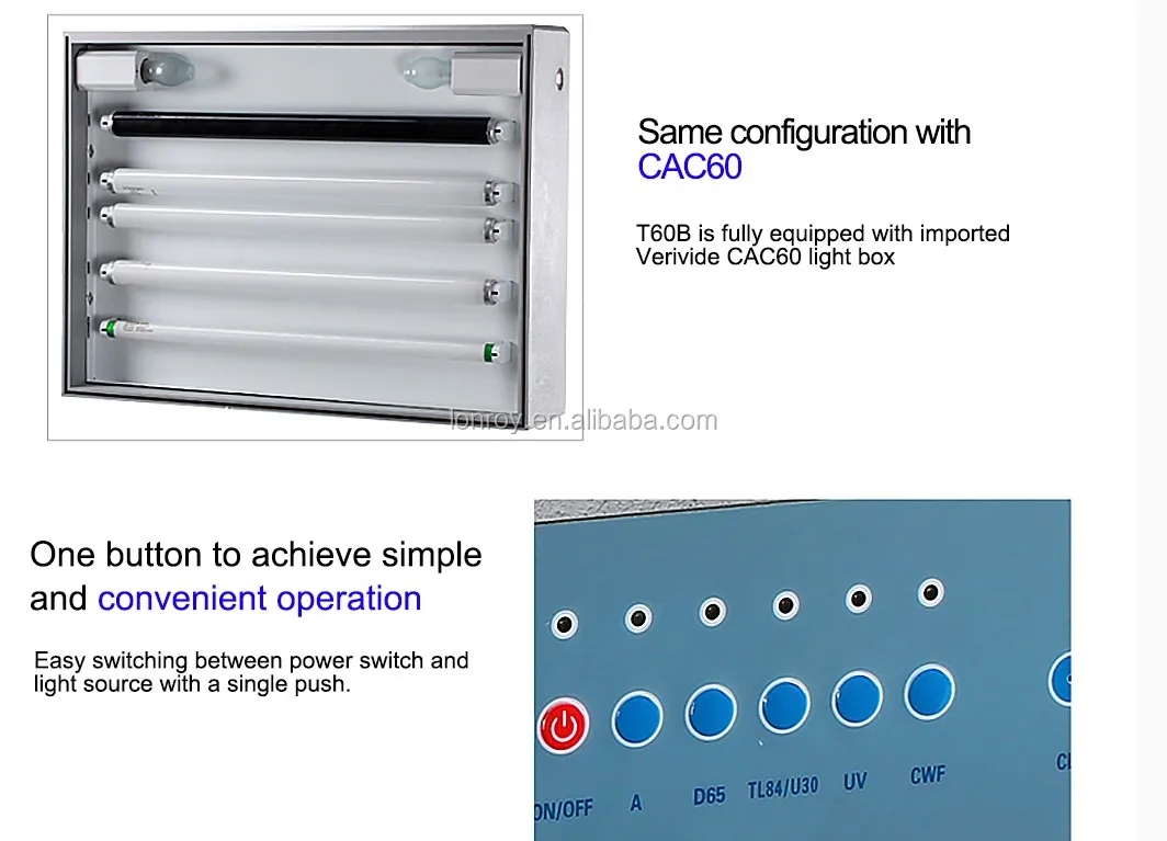 ASTM D1729 ISO 3664 6 Light Box Color Viewing Light Box Color Matching ...