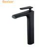 Beelee Black Painting Single Handle Bathroom Faucet, Brass Water Basin Faucet for Bathroom