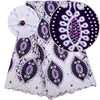Latest African Lace Fabric 2019 High Quality Purple Color French Lace Mix Velvet Borders For Party Dresses 5 Yards 1526