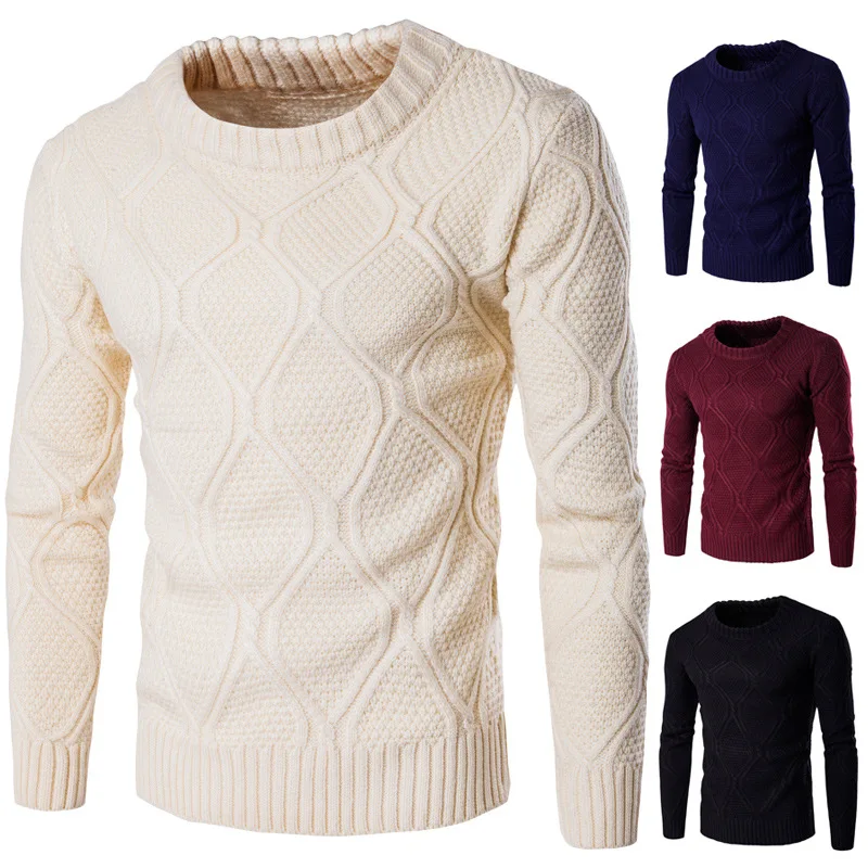 

Hot sale Custom Size Knit Autumn Winter Sweater Men's Crew Neck Long Sleeve Pullover Sweater, Picture
