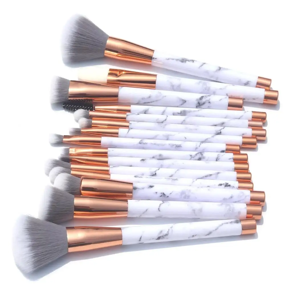 

15Pcs Make up Brush Set Marble Makeup Brush Set, Rose gold,silver,gold