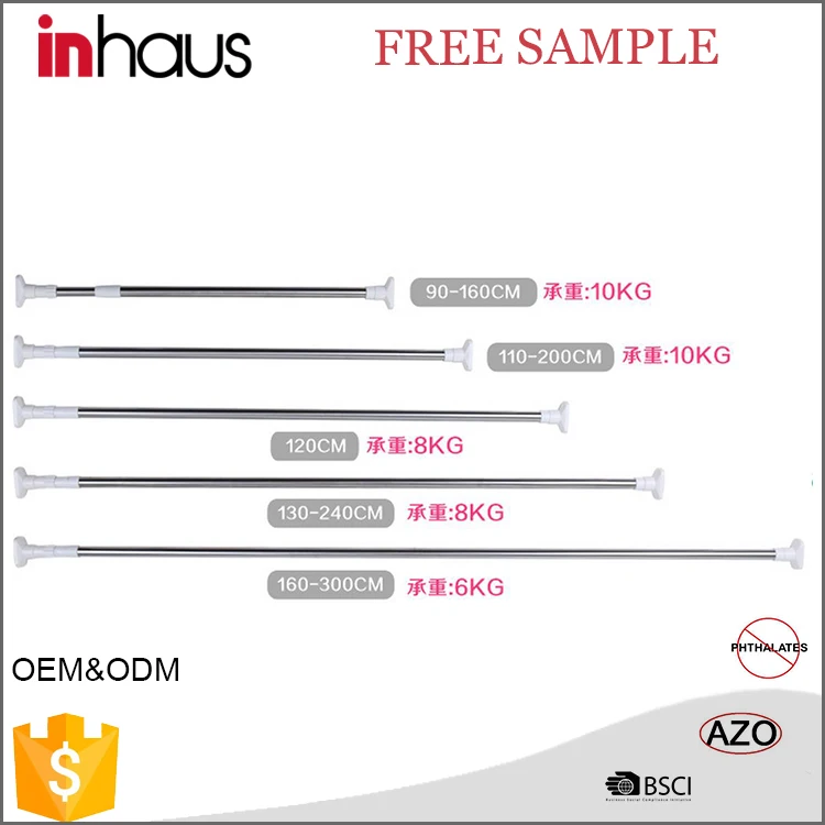 
Stainless Steel strong portable adjustable l shaped shower curtain rod brackets 