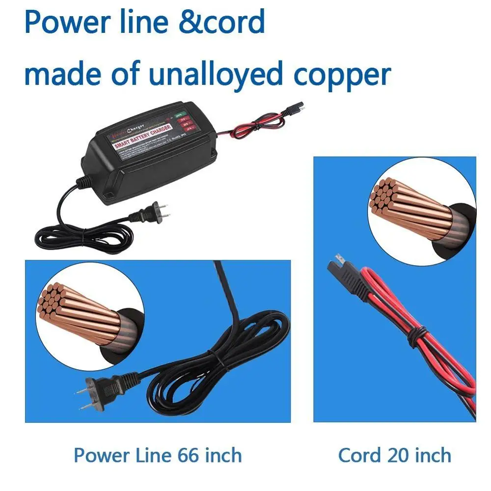 Amazon Hot Selling 12v 5a 7 Stages Deep Cycle Maintainer Lead Acid