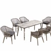 Outdoor Textile rope weaved dining table set