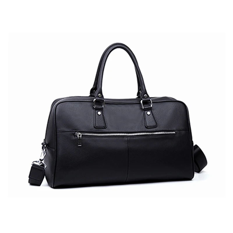 

Black Breathable Fitness Sack Exercise Duffel Custom Logo Men Pu Leather Travel Bag