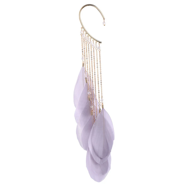 

Bohemian six-color tassel feather travel commemorative earrings for women
