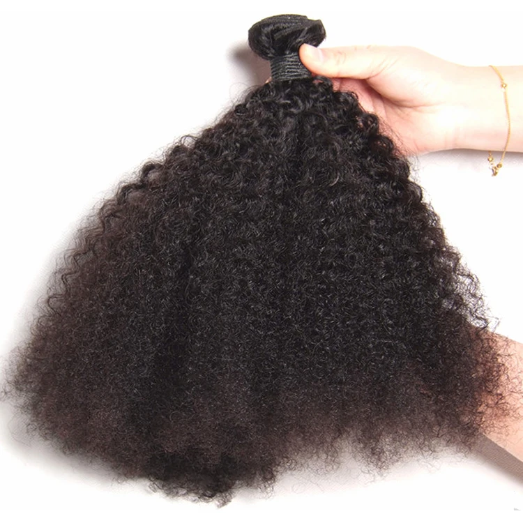 

Top quality 9a grade afro kinky curly virgin hair brazilian hair curly human hair bundles for black women, Natural color 1b