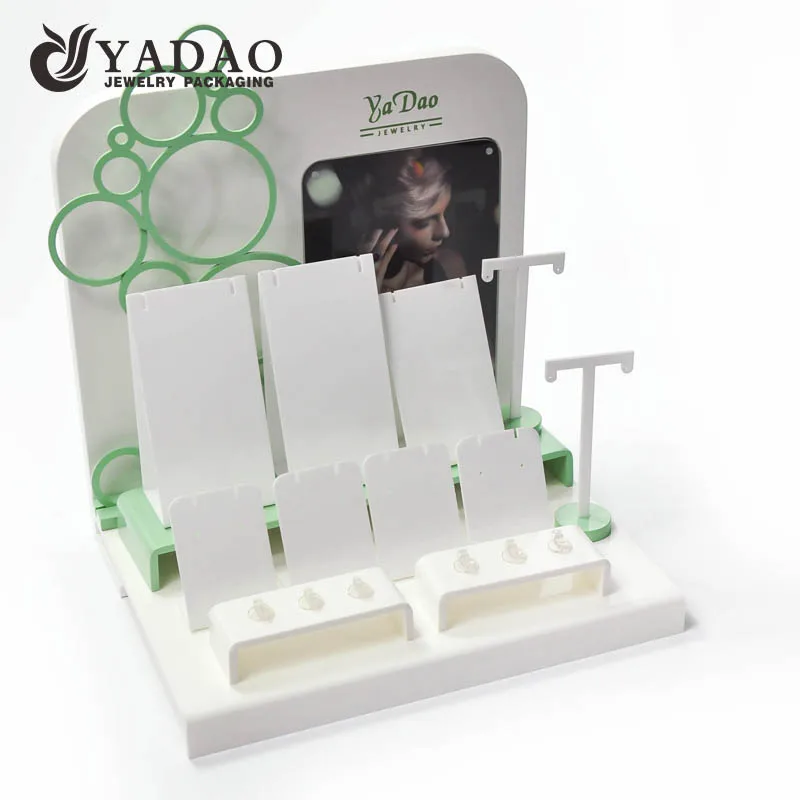 

New products custom acrylic jewelry display for rings,earrings,pendants,necklace,bracelets china supplier yadao