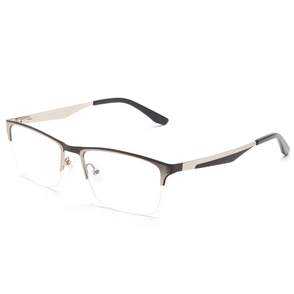 

Europe Style Mens Eye Glass Frames Gentleman Metal Semi-Frame Optical Eyeglasses Frames