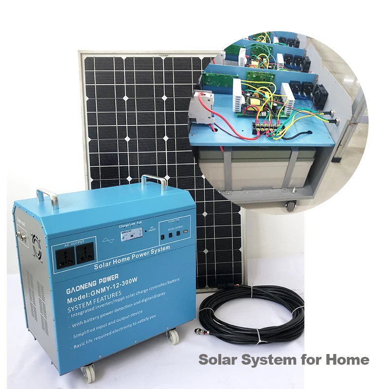
12V dc 240V AC solar system for home fan tv lights with battery 