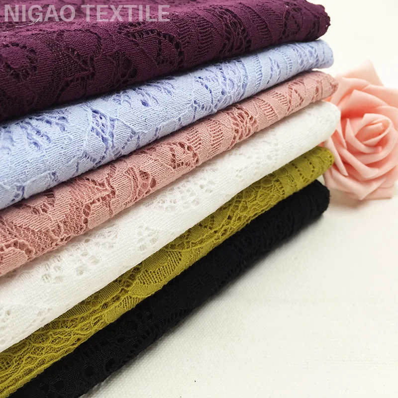 

Eyelash Lace Fabric Stock Multicolor Wholesale Fashion Retro Style High Quality Lace Fabric Knitting Underwear Nylon / Cotton