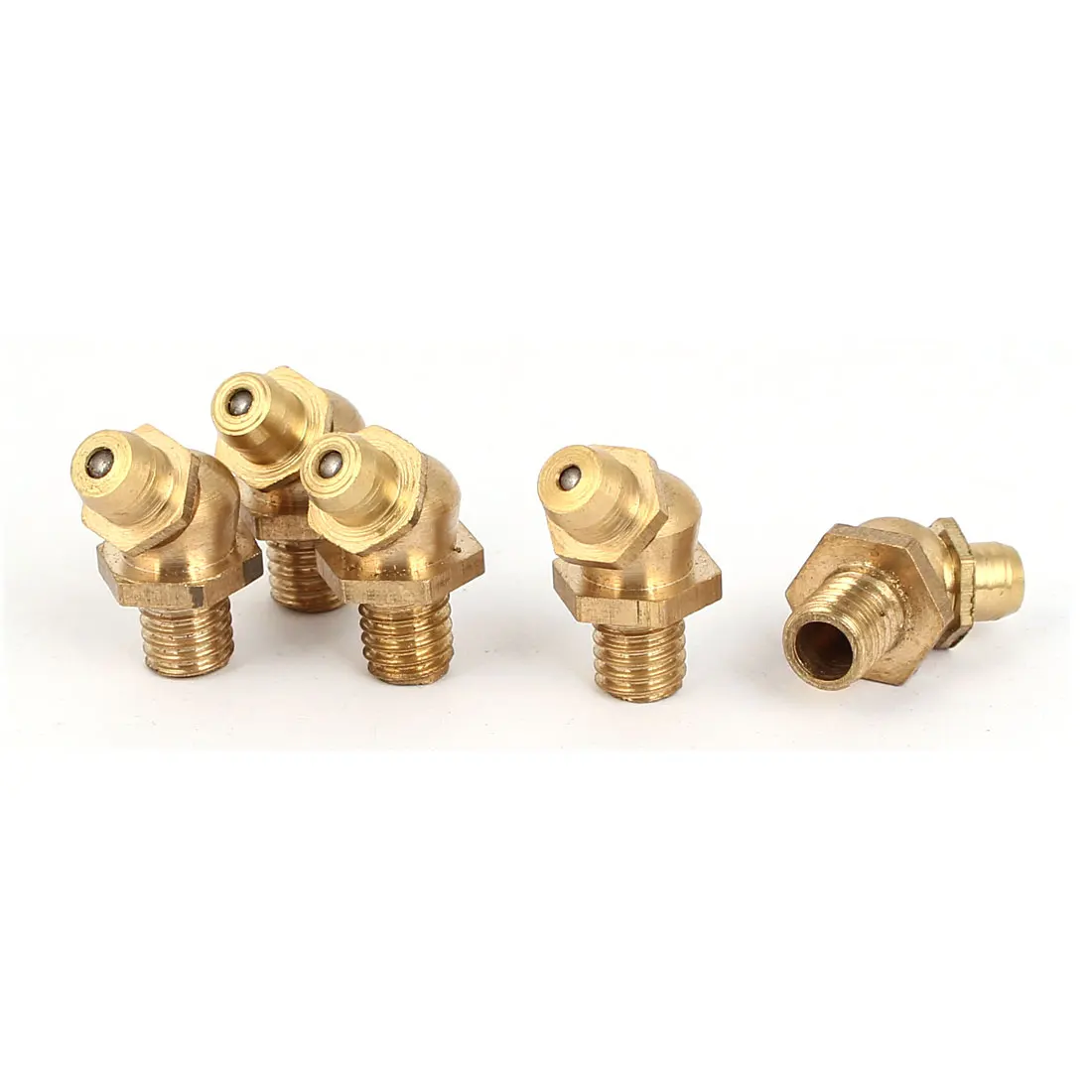 5pcs M6 x1 Straight 45 90 Degree Brass Angle Grease Nipples for grease guns Tip 