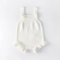 

PHB 51365 plain design toddler white ruffle baby romper