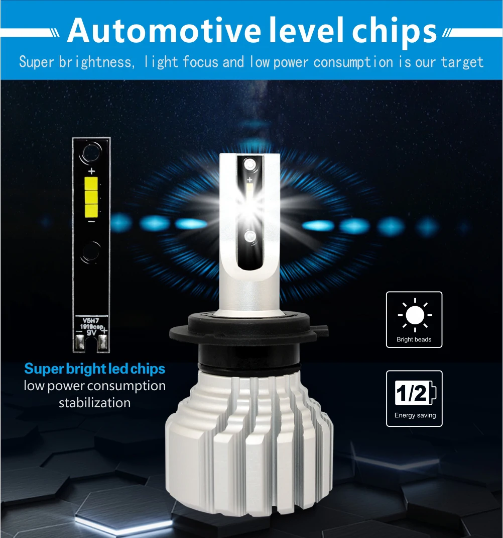 Auto Car Parts Auto Light Bulb 50w 7600 Lumens V5s Type